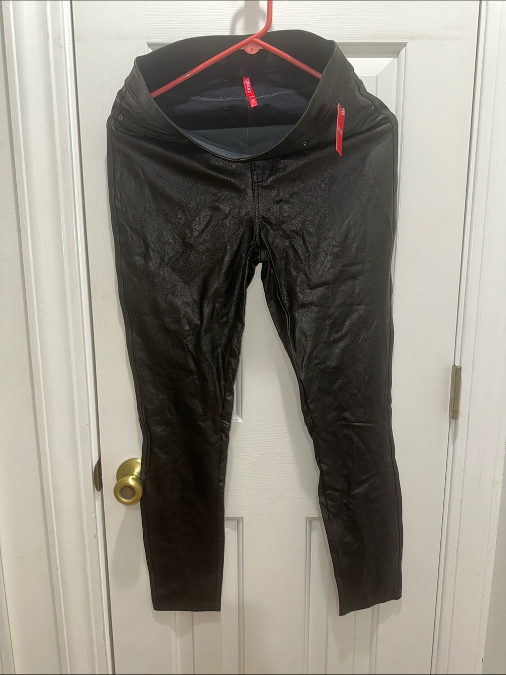 SPANX Black Faux Leather High-Waist Leggings